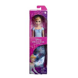Aceasta papusa din colectia Disney Princess aduce farmecul povestilor clasice intr-o forma moderna si eleganta Modelul este realizat cu atentie la detalii avand o rochie lunga colorata si decorata cu imprimeuri inspirate din universul Disney Parul este coafat cu grija iar expresia delicata a fetei completeaza aspectul prietenos si magic al papusii Papusa este usor de manevrat fiind potrivita pentru joaca zilnica si pentru scenarii imaginative Designul robust si materialele rezistente 