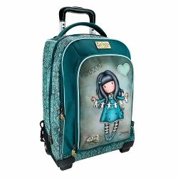 Ghiozdan troller I Found my Family in a Book 34 x 46 x 22 cm poliester Indiferent daca mergi la scoala sau intr-o aventura ghiozdanul troller versatil I Found my Family in a Book este gandit pentru a-ti face transportul mai usor Se transforma rapid din rucsac in troller fiind potrivit atat pentru carti cat si pentru calatoriiDetaliile precum placuta metalica cu logo modelul repetitiv si fermoarele cu tragatoare in forma de inima adauga un plus de stil in fiecare 