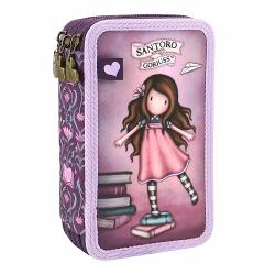 Penar triplu echipat Gorjuss New Heights 3 compartimente 125 x 215 x 65 cm poliester Penarul triplu echipat Gorjuss New Heights imbina stilul clasic Gorjuss cu utilitatea de care ai nevoie la scoala Are un model repetitiv elegant si fermoare cu tragatoare in forma de inima oferind o organizare practica a rechizitelorInclude o selectie de instrumente esentiale pentru activitatile zilnice de la scris si colorat pana la masurare pentru un plus de eficienta in 