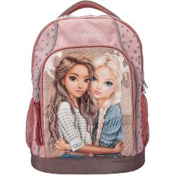 Rucsac pentru fete la &537;coal&259; timp liber c&259;l&259;torii &537;i via&539;a de zi cu ziDesign TOPModel Dots de la Depesche &ndash; &icirc;n roz cu motiv de model model cu buline &537;i sclipicispan 