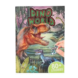 Autocolant dinozaur distractiv Cartea de 20 de pagini de la Dino World are motive grozave de fundal 4 pagini de autocolante de hartie si 2 pagini de autocolante din spuma