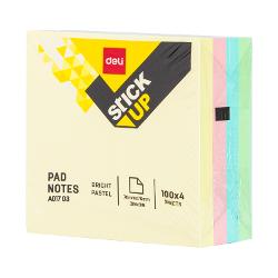 Notes Adeziv 76x76Mm 4 Culori Pastel 400 File Dlea01703
