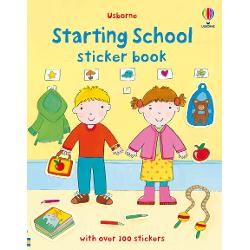 A fun way to familiarise young children with all the things they will need to know and be able to do when they start school Following a typical day at school children will enjoy using the stickers to help the characters in the book get dressed pack bags hang up coats change for PE and participate in art class lunchtime playtime story time and home time With over 100 stickers this is sure to keep little children occupied for hours