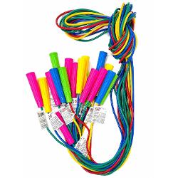 Coarda de sarit pentru copii &bdquo;Nr 6 colorata&rdquo; este un accesoriu sportiv ideal pentru joaca activa dezvoltare fizica si distractie in aer liber Sariturile cu coarda contribuie la intarirea musculaturii imbunatatirea coordonarii miscarilor echilibrului rezistentei si conditiei fizice generale a copilului Coarda are o lungime optima de 260 m fiind potrivita pentru copiii de diferite varste snurul rezistent cu un diametru de 50 mm este durabil si conceput pentru utilizare 