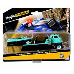 Set Elite Transport Camion Transportator si Masinuta Metalica scara 1 la 64 conceput pentru colectionari si pasionatii de vehicule clasice dar si pentru copii care apreciaza jocul realist Include un camion de tractare si un autoturism ambele realizate din metal cu elemente din plastic pentru un echilibru optim intre rezistenta si detaliu Modelul impresioneaza prin finisaje atent realizate detalii autentice si elemente functionale care reproduc fidel scenarii reale de transport si 