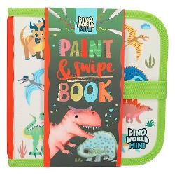 Distractie de colorat cu Dino-ul din nou si din nou In cartea de colorat textila de la Dino World micii fani dinozauri pot picta creativ pe patru pagini negre si pot urmari unul dintre sabloanele dragute pe o pagina transparenta Dupa ce s-au terminat pur si simplu stergeti cu un servetel umed Inclus 6 creioane colorate intr-o punga cusuta
