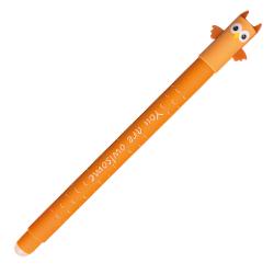 Rollerul cu gel &bdquo;Animal erase it&rdquo; motiv bufnita functioneaza cu cerneala albastra speciala termosensibila ce se sterge prin frecarea cu capatul celalalt al rollerului Grosimea liniei de scriere e de 07 mm A nu se utiliza pe documente legale La temperaturi mai mari de  60&deg;C cerneala dispare