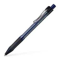 Pix cu gel si mecanism 07mm Beyond Faber-Castell Zona de prindere cauciucata pentru scriere confortabila Corp transparent pentru verificarea rapida a nivelului de cerneala Varf de 07mm cu linia de scriere de 04mm Cerneala de culoare albastra rezistenta la documente Clips metalic durabil si flexibil Realizat din 66 plastic reciclat Reincarcabil