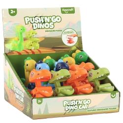 Push&rsquo;n&rsquo;Go Dinozaut Cu Roti este o jucarie simpatica in forma de dinozaur special creata pentru copiii mici Apasa capul dinozaurului si priveste cum masinuta porneste singura inainte oferind distractie si incurajand miscarea si coordonarea Disponibila in mai multe modele si culori vesele jucaria are un design prietenos cu roti mobile si forme rotunjite potrivite pentru mainile mici Ideala pentru joaca interactiva si dezvoltarea motricitatiiAtentie Produsul se 