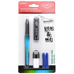 Corecteaz&259; rapid orice gre&537;eal&259; cu stiloul cu radier&259; DACO You & Me ST301D un instrument de scris modern ideal pentru &537;coal&259; facultate sau birou Datorit&259; cernelii albastre termosensibile textul poate fi &537;ters prin frecare cu radiera integrat&259; &icirc;n capac f&259;r&259; a deteriora h&acirc;rtia &537;i f&259;r&259; a utiliza corectorModelul ST301D se remarc&259; prin designul modern &icirc;n nuan&539;e degrade 