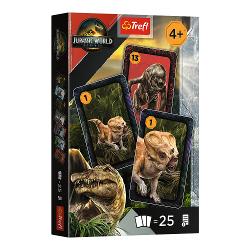 Joc de carti inspirat din universul Jurassic World este o alegere ideala pentru copii care iubesc dinozaurii si jocurile rapide de strategie Setul contine 25 de carti ilustrate cu personaje si creaturi preistorice oferind o experienta de joc dinamica si usor de inteles Cartile sunt realizate din carton rezistent cu grafica atractiva si culori intense fiind potrivite pentru joaca repetata Jocul contribuie la dezvoltarea atentiei memoriei si gandirii logice fiind potrivit pentru sesiuni de 