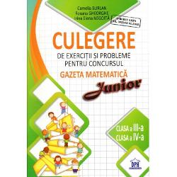 Avizat OMEN Nr 302208012018 Culegerea de exerci&539;ii &537;i probleme pentru concursul&nbsp;Gazeta Matematic&259; Junior&nbsp;aduce provoc&259;ri noi pentru aprofundarea cuno&537;tin&539;elor matematice care nu se reg&259;sesc in Revist&259;&nbsp;dar poate fi folosit&259; &537;i la recapitularea general&259; pentru&nbsp;etapele concursului Culegerea pentru clasa a III-a &537;i a IV-a con&539;ine&nbsp;15 de 