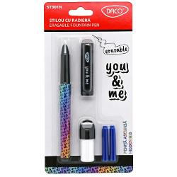 Scrie f&259;r&259; grija gre&537;elilor cu&nbsp;stiloul cu radier&259; DACO You & Me ST301N un instrument de scris modern conceput pentru elevi studen&539;i &537;i profesioni&537;ti Datorit&259;&nbsp;cernelii albastre termosensibile textul poate fi &537;ters rapid prin frecare cu radiera integrat&259; &icirc;n capac oferindu-&539;i 