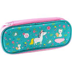 Penarul 1 Compartiment Borset&259; DACO PE714T&nbsp;este alegerea perfect&259; pentru copiii care iubesc universul magic al unicornilor &537;i accesoriile &537;colare colorate Cu un design vesel &icirc;n nuan&539;e de&nbsp;turcoaz &537;i roz decorat cu un unicorn pisicu&539;e flori &537;i inimioare acest penar 