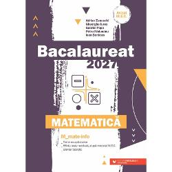 Bacalaureat 2027 Matematic&259; Mmate-info este GHIDUL COMPLET pentru preg&259;tirea examenului de bacalaureatLucrarea con&355;ineTeme recapitulative care acoper&259; toat&259; programa pentru bacalaureat Problemele sunt &icirc;nso&355;ite de solu&355;ii detaliate &351;i de comentarii metodice unele dintre ele av&acirc;nd chiar mai multe rezolv&259;riLa fiecare dintre clasele a XI-a &351;i a XII-a c&acirc;te dou&259; capitole cu probleme de sintez&259; 