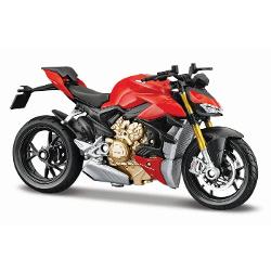 Traieste experienta supersport la scara redusa cu aceasta motocicleta in miniatura DUCATI SUPER NAKED V4 parte din gama exclusivista Maisto Special Edition Reprodusa la scara 118 aceasta replica surprinde perfect spiritul unei legende pe doua roti recunoscuta pentru viteza agilitate si designul agresiv Construita din metal turnat die-cast cu elemente din plastic de calitate motocicleta impresioneaza prin atentia la detalii carenaj aerodinamic motor fin conturat suspensii realiste si 
