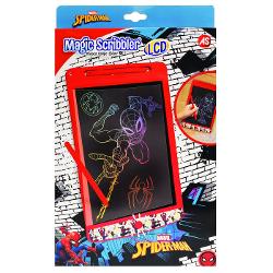 Tabla de desen LCD Marvel Spider-Man este ideala pentru copiii pasionati de desen scriere si aventurile indragitului supererou Ecranul LCD permite realizarea unor desene mesaje forme si modele colorate cu ajutorul stiloului inclus fara a fi necesare hartie creioane sau carioci Prin simpla apasare a butonului dedicat continutul ecranului este sters rapid iar tabla poate fi reutilizata imediat pentru o noua creatie Produsul include un stilou si 2 foi cu sabloane tematice care ii ajuta 
