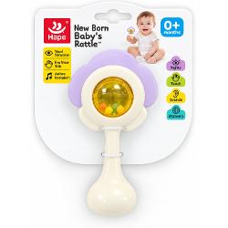 Jucarie Bebe Zornaitoare Floare este conceputa pentru primele luni de viata ale bebelusului avand o forma usor de tinut in mana si un design atractiv in forma de floare Partea centrala transparenta contine bilute colorate care se misca si produc sunete atunci cand jucaria este agitata stimuland atentia vizuala si auditiva a copilului Culorile contrastante forma rotunjita si manerul ergonomic incurajeaza explorarea prin atingere si contribuie la dezvoltarea coordonarii mana-ochi si a 