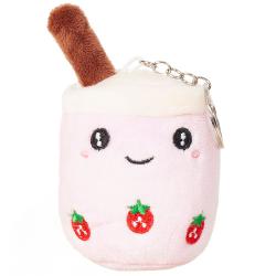 Plusul Bubble Tea roz cu dimensiunea de 10 cm este un accesoriu de plus adorabil si vesel ideal pentru copii sau pentru cei care iubesc obiectele decorative in stil kawaii Are un design inspirat de o bautura bubble tea cu expresie simpatica detalii brodate atractive si material moale placut la atingere Dimensiunea compacta il face usor de purtat fiind potrivit pentru a fi atasat la chei ghiozdan geanta sau rucsac Poate fi folosit atat ca breloc decorativ cat si ca mica jucarie de 