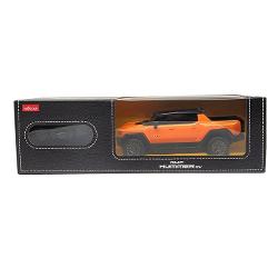 Copilul dumneavoastra se poate juca in voie cu masina cu telecomanda Hummer EV portocaliu scara 1 la 24 oferita de brandul international Rastar Nicio cursa nu este imposibil de castigat cu acesta masinuta replica oficiala cu licenta a modelului original construita cu mare atentie la detalii Masinuta are proportiile ideale pentru momente pline de distractie si amuzament avand dimensiunile in centimetri dupa cum urmeaza  212928Masinuta functioneaza pe frecventa de 24GAlimentarea se 