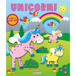 Deschide aceasta incantatoare carte cu pop-up si bucura-te de povestea micutilor unicorni si a prietenilor lor din padure