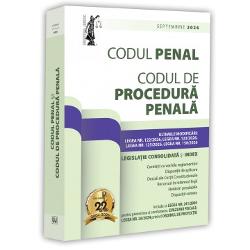 Editia a 38-a revizuita a lucrarii Codul penal si Codul de procedura penala septembrie 2026 ULTIMELE MODIFICARI LEGEA NR 1222026 LEGEA NR 1232026 LEGEA NR 1252026 LEGEA NR 1582026 este tiparita pe hartie alba de calitate superioara si ingrijita de prof univ dr Dan LupascuSub articolele celor doua Coduri se regasesc acolo unde este cazul corelatii cu reglementarile anterioare; dispozitii de aplicare; decizii ale Curtii Constitutionale; recursuri in 