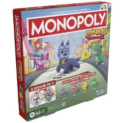 Fiecare miliardar incepe de undeva Acest joc 2 in 1 Monopoly Junior pentru copii include o tabla cu doua fete si 2 niveluri de dificultate astfel incat familiile pot alege nivelul care li se potriveste cel mai bine Nivelul 1 este recomandat pentru copiii cu varsta de 4 sau 5 ani si ajuta copiii sa exerseze potrivirea si numaratul cand numara spatii potrivesc imagini si cumpara proprietati Castiga jucatorul cu cele mai multe proprietati &Icircntoarce tabla de joc pentru a trece la 