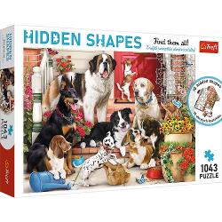 Seria Hidden Shapes este o doza dubla de distractie Rezolva puzzle-uri si descopera forme ascunse Jocul cainelui ascunde 10 forme unice care sunt vizibile doar dupa aranjarea puzzle-ului Distreaza-te si gaseste-le pe toate Dupa aranjare se va crea o poza cu dimensiunile de 683x480 mm Puzzle-urile sunt destinate adultilor sau copiilor cu varsta peste 14 aniUn puzzle de calitate trebuie sa fie relaxant si distractiv Aranjarea unui puzzle  este o modalitate deosebita de dezvoltare a 