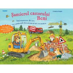 Bun-venit pe santierul castorului BeniCe construieste Beni oare O casa Si toti prietenii lui il ajuta Cartita Manu se ia la intrecere cu excavatorul sa vada cine sapa mai repede ariciul Ionic se ocupa de betoniera iar motanul Petrisor aduce caramizile cu incarcatorul Zidesc bat cu ciocanul gauresc vopsesc si amenajeaza Casa lui Beni e gataRime amuzante si o lectura interactivaDistractia e garantata pe santierul lui Beni