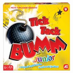 Tick Tack Bumm Junior este editia special conceputa pentru copii a cunoscutului joc Tick Tack Bumm oferind partide rapide pline de suspans rasete si provocari distractive Jocul ii incurajeaza pe cei mici sa gandeasca repede sa isi dezvolte vocabularul si sa faca asocieri intre imagini si obiectele din jurul lor Regulile sunt simple si usor de inteles Activeaza bomba intoarce o carte si priveste imaginea indicata Primul jucator trebuie sa numeasca rapid un obiect care are legatura cu 
