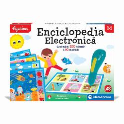 Agerino Enciclopedia Electronica cu Stilou este un joc educativ interactiv special conceput pentru copiii cu varsta intre 3 si 5 ani Prin activitati variate si ilustratii atractive cei mici pot descoperi concepte de baza intr-un mod simplu intuitiv si distractiv Enciclopedia include peste 500 de intrebari si 72 de activitati educative organizate pe mai multe teme potrivite educatiei prescolare Copiii pot invata si exersa notiuni legate de cantitati si dimensiuni culori si forme animale 