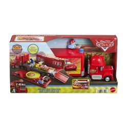 Camionul Mack din colectia Disney Pixar Cars Race &amp Rescue se transforma intr-un centru mobil de reparatii si interventie pregatit pentru aventuri inspirate din lumea Cars Vehiculul se deschide pentru a dezvalui o zona de service cu platforma rampa si mai multe elemente interactive pentru repararea si pregatirea masinutelor pentru urmatoarea cursa Setul include camionul Mack si accesorii tematice pentru scenarii de joaca de tip service si salvare Copiii pot transporta vehiculele le 