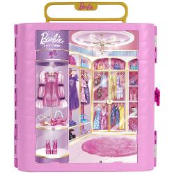 Dulapul Barbie Deluxe Style este un set de joaca elegant conceput pentru pastrarea si organizarea tinutelor si accesoriilor Barbie Designul tip dressing in nuante de roz si auriu ofera multiple spatii pentru haine pantofi genti si alte accesorii fashion Dulapul se deschide pentru a crea o zona generoasa de joaca si include rafturi suporturi si spatii pentru organizarea diferitelor piese Manerul integrat permite transportarea mai usoara a setului iar dupa joaca dulapul poate fi inchis 