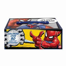 Set creativ de colorat in valiza inspirat din universul Spider-Man ideal pentru activitati artistice si distractie acasa sau in deplasare Valiza este prevazuta cu maner fiind usor de transportat si perfecta pentru organizarea accesoriilor Setul include aproximativ 50 de piese precum creioane colorate carioci instrumente de desen si alte accesorii necesare pentru colorat si creatie Copiii pot explora imaginatia si pot crea propriile desene inspirate de personajele preferate Designul 