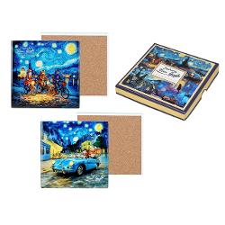 Adu frumuse&539;ea artei &icirc;n momentele tale de relaxare cu acest set de 2 suporturi ceramice pentru pahare &537;i c&259;ni inspirate de celebrele picturi ale artistului Vincent van GoghDesignul artistic evoc&259; universul fascinant al pictorului olandez renumit pentru culorile sale vibrante tu&537;ele expresive &537;i compozi&539;iile pline de emo&539;ie Inspirate de stilul 
