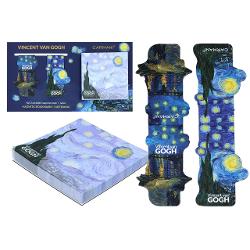 Set cu bloc notes magnetic 8 x 8 cm &537;i 2 semne de carte magnetice Van Gogh &ndash; Noapte &icirc;nstelat&259;Adu magia artei &icirc;n activit&259;&539;ile de zi cu zi cu setul magnetic Van Gogh &ndash; Noapte &icirc;nstelat&259; Inspirat de una dintre cele mai cunoscute capodopere ale celebrului pictor Vincent van Gogh acest set &icirc;mbin&259; frumuse&539;ea artei cu utilitatea accesoriilor de 