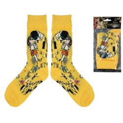 &536;osete din bumbac medii galbene &ndash; Klimt S&259;rutulAdaug&259; un strop de art&259; &537;i culoare &539;inutelor tale cu aceste &537;osete inspirate de celebra pictur&259; &bdquo;S&259;rutul&rdquo; de Gustav KlimtCu un design artistic deosebit &icirc;n nuan&539;e calde de galben &537;osetele aduc farmecul uneia dintre cele mai cunoscute opere de art&259; 