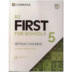B2 First for Schools 5 Students Book without Answers with Audio Authentic Practice Tests FCE Practice TestsBinding Product BundleDate Published 2023Authors Cambridge University PressPrepare for the exam with practice tests from Cambridge Inside youll find four authentic examination papers from Cambridge University Press & Assessment They are the perfect way to practice - EXACTLY like the real exam Why are they unique All our authentic practice tests 