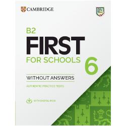 B2 First for Schools 6 Authentic Practice Tests provide perfect preparation because they are exactly like the real exam Inside youll find four authentic B2 First for Schools examination papers from Cambridge Be confident on test day and familiarize yourself with the format by working through each paper and practicing your exam technique All our authentic practice tests go through the same process as the B2 First for Schools exam We check every single part of our practice tests with real 