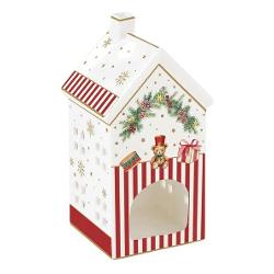 Transform&259; serile de iarn&259; &icirc;n momente pline de magie cu suportul pentru lum&acirc;nare din por&539;elan Easy Life colec&539;ia Christmas Teddy o decora&539;iune fermec&259;toare inspirat&259; de atmosfera pove&537;tilor clasice de Cr&259;ciunRealizat din por&539;elan alb suportul are forma unei c&259;su&539;e de poveste cu acoperi&537; &icirc;n dou&259; ape 