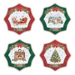 Adu farmecul &537;i magia s&259;rb&259;torilor de iarn&259; la masa ta cu setul de 4 farfurii din por&539;elan Easy Life colec&539;ia Christmas Heritage o colec&539;ie elegant&259; &537;i festiv&259; ideal&259; pentru a completa decorul meselor de Cr&259;ciunRealizate din por&539;elan alb cele patru farfurii impresioneaz&259; prin forma lor decorativ&259; cu margini 