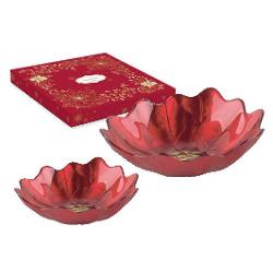 Set 2 boluri din sticl&259; &icirc;n form&259; de floare Easy Life 16 cm &537;i 21 cm &ndash; R1427REDAdaug&259; un plus de elegan&539;&259; &537;i rafinament mesei de s&259;rb&259;tori cu acest set de 2 boluri din sticl&259; de la Easy Life inspirate din frumuse&539;ea florii de Cr&259;ciun Cu un design spectaculos &icirc;n nuan&539;e intense de ro&537;u &537;i 