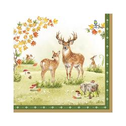 Adu farmecul naturii &537;i culorile calde ale toamnei la masa ta cu aceste &537;erve&539;ele decorative din colec&539;ia Fairy Forest de la Easy LifeRealizate din h&acirc;rtie cu 3 straturi &537;erve&539;elele sunt decorate cu ilustra&539;ii delicate &icirc;n stil acuarel&259; &icirc;nf&259;&539;i&537;&acirc;nd un cerb &537;i o c&259;prioar&259; &icirc;ntr-un peisaj de p&259;dure 