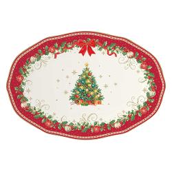 Platou din por&539;elan Easy Life colec&539;ia Christmas Heritage 36 x 25 cm &ndash; R3415CHERTransform&259; masa de s&259;rb&259;toare &icirc;ntr-un decor elegant &537;i plin de magie cu platoul din por&539;elan Easy Life colec&539;ia Christmas Heritage o pies&259; deosebit&259; ce &icirc;mbin&259; rafinamentul por&539;elanului cu frumuse&539;ea motivelor 