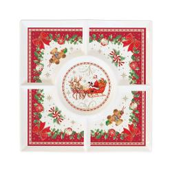 Adaug&259; un plus de elegan&539;&259; &537;i farmec mesei de s&259;rb&259;toare cu platoul pentru aperitive din por&539;elan Easy Life colec&539;ia Christmas Heritage Inspirat de atmosfera tradi&539;ional&259; a Cr&259;ciunului acest platou &icirc;mbin&259; designul festiv cu func&539;ionalitatea fiind perfect pentru servirea preparatelor preferate &icirc;n momentele petrecute al&259;turi de cei dragip 