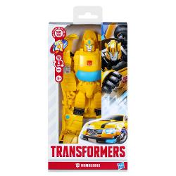 Descopera universul spectaculos Transformers cu robotul convertibil 2 in 1 de la Hasbro o jucarie de actiune care le permite copiilor sa transforme un robot intr-un vehicul si invers Inspirata din celebra serie Transformers figurina are un design detaliat cu elemente mecanice si articulatii mobile fiind ideala pentru recrearea confruntarilor dintre Autoboti si Decepticoni Transformarea se realizeaza manual in doar 6 pasi oferind o experienta interactiva care stimuleaza imaginatia 