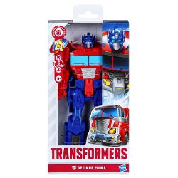 Descopera universul spectaculos Transformers cu robotul convertibil 2 in 1 de la Hasbro o jucarie de actiune care le permite copiilor sa transforme un robot intr-un vehicul si invers Inspirata din celebra serie Transformers figurina are un design detaliat cu elemente mecanice si articulatii mobile fiind ideala pentru recrearea confruntarilor dintre Autoboti si Decepticoni Transformarea se realizeaza manual in doar 6 pasi oferind o experienta interactiva care stimuleaza imaginatia 