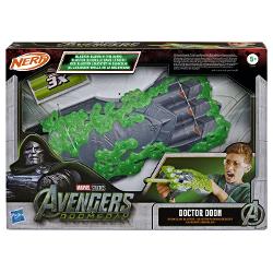 Nerf Blaster Avengers Doomsday Doctor Doom aduce actiunea inspirata din universul Marvel direct in timpul de joaca Blasterul are un design spectaculos inspirat de Doctor Doom si este prevazut cu elemente decorative verzi care creeaza un efect vizual distinct Modelul este conceput pentru jocuri de rol si confruntari imaginative permitand copiilor sa recreeze scene inspirate din Avengers Doomsday sau sa inventeze propriile misiuni Blasterul include 3 proiectile Nerf si este realizat intr-un 