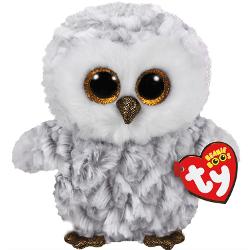 Jucarie de plus TY Beanie Boos - Owlette bufnita alb 15 cm TY37201