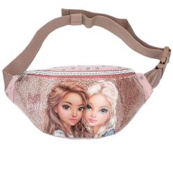 Geant&259; la mod&259; Geanta crossbody ros&eacute; cu buline elegante poate fi purtat&259; &icirc;n diagonal&259; sau ca geant&259;-belt Cu un motiv dublu mare pe un fundal str&259;lucitor atr&259;g&259;tor Material principal 100 poliester